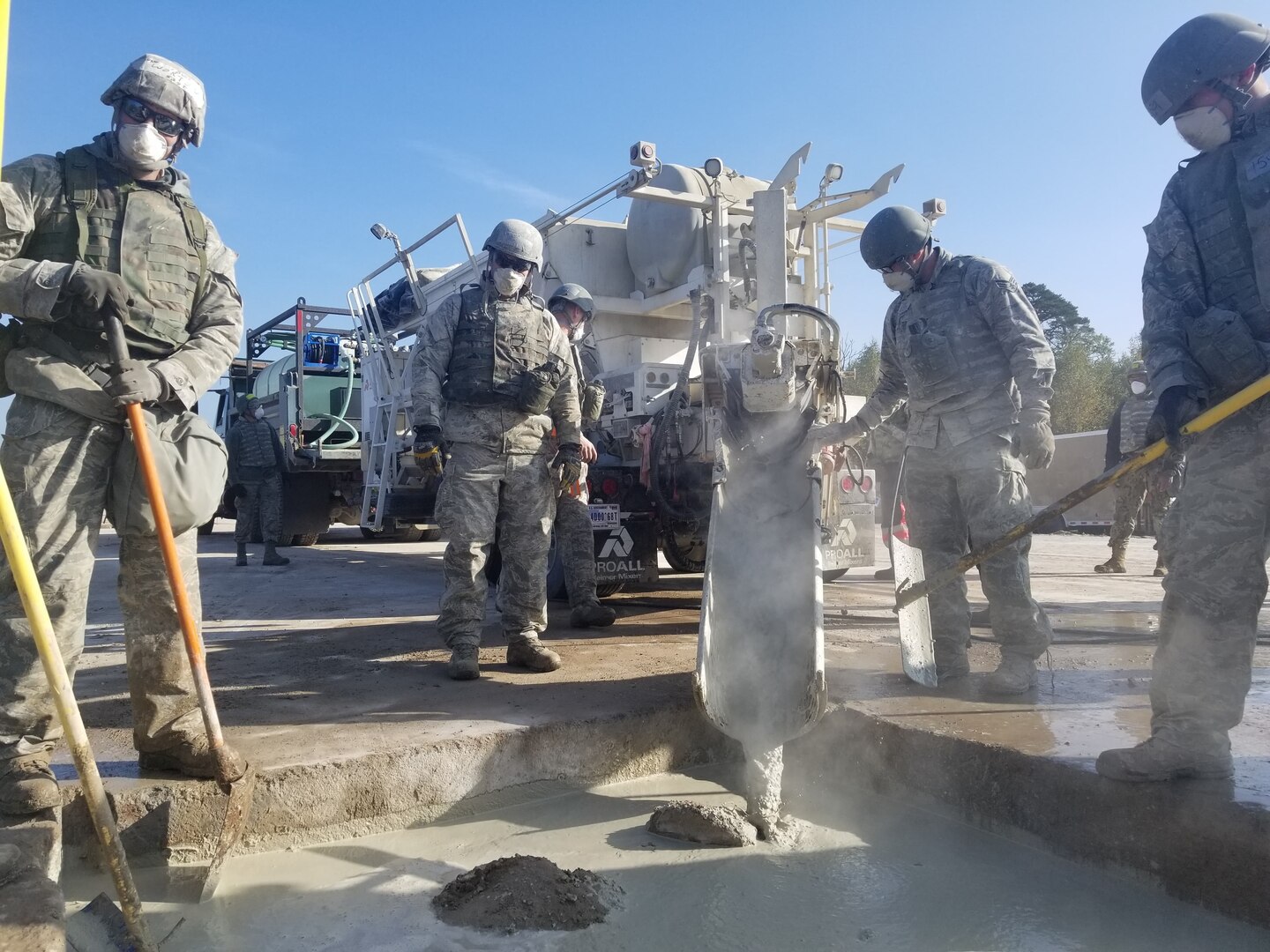 128th Air Refueling Wing Airmen from the 128th Civil Engineer Squadron participate airfield recovery operations at the Silver Flag Exercise Site at Ramstein Air Force Base, Germany, on Oct. 30, 2019. Personnel from the 128th Air Refueling Wing’s Civil Engineer Squadron deployed to Ramstein Air Force Base, Germany, for a 10-day exercise known as Silver Flag.