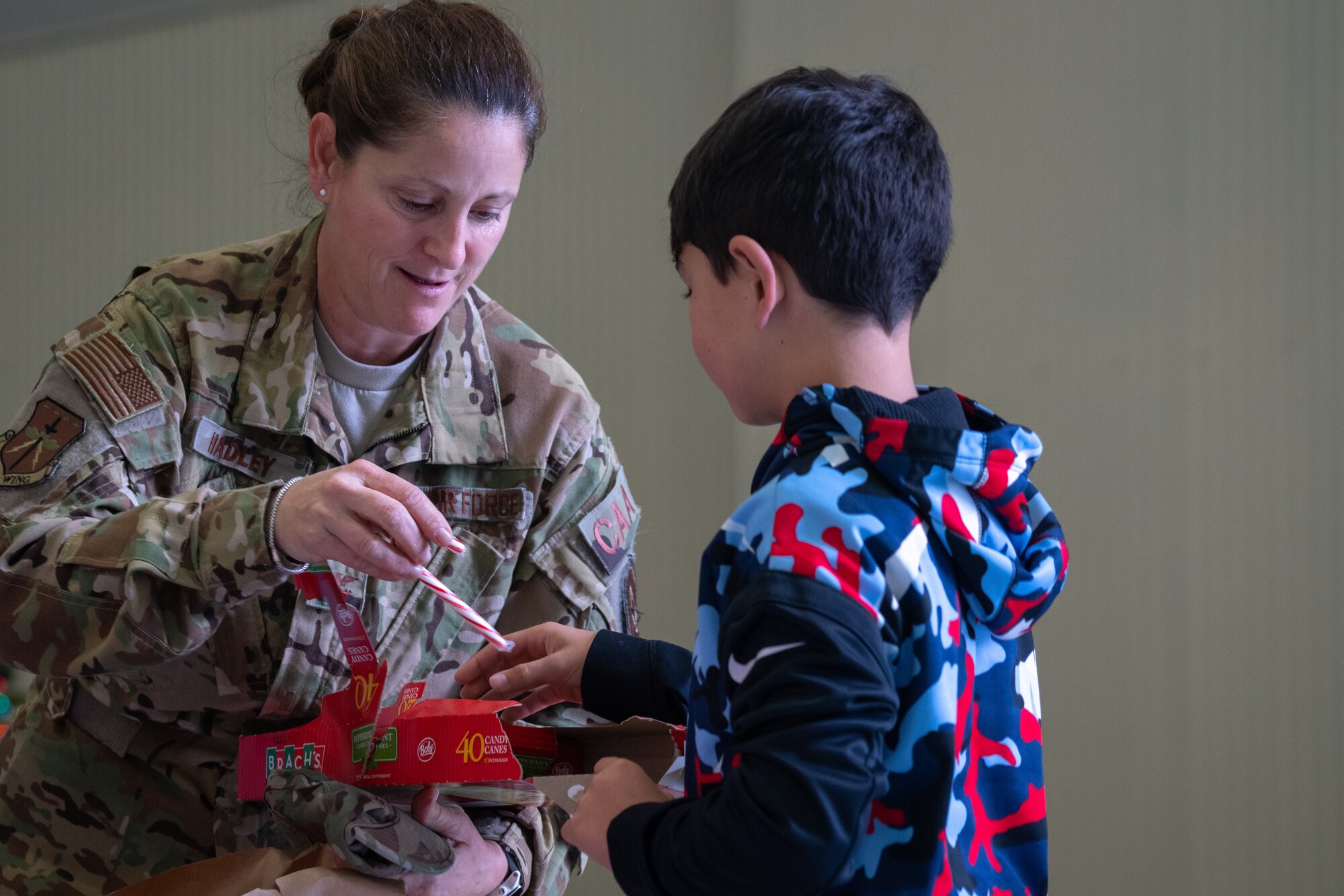 The Top Three hosted the 403rd Wing Children’s Holiday Party Dec. 7, at Keesler Air Force Base, Miss. The event included family fun activities such as games, face painting, an inflatable bounce house, crafts, and pictures with Santa Clause. The event focused on building comradery and gave leadership a chance to show thanks to Airmen and their families for their selfless service throughout the year. (U.S. Air Force photo by Staff Sgt. Shelton Sherrill)