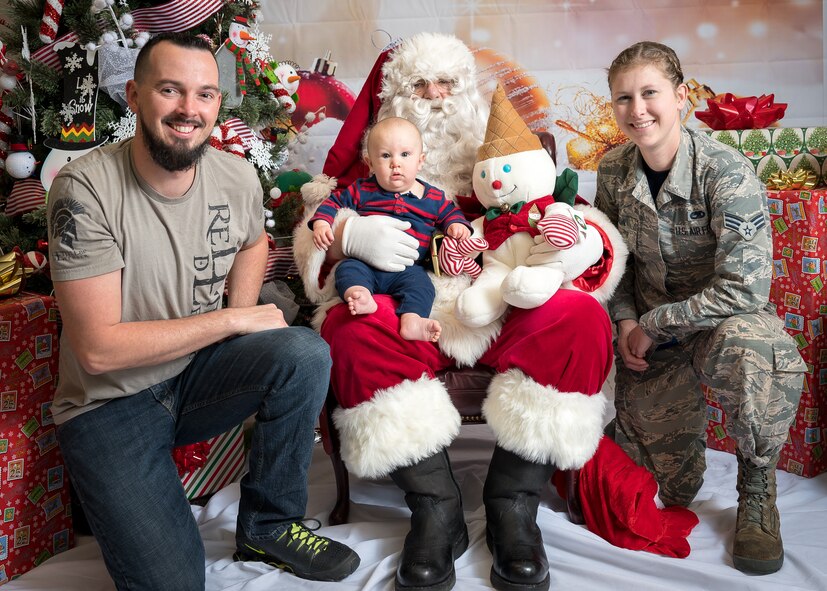 The Sexton family participates in the Airman and Family Readiness Center’s Sensory Santa at Barksdale Air Force Base, La., Dec. 6, 2019. The event is specifically for Exceptional Family Member Program families to celebrate the holidays in a sensory-friendly atmosphere. (U.S. Air Force photo by Staff Sgt. Philip Bryant)