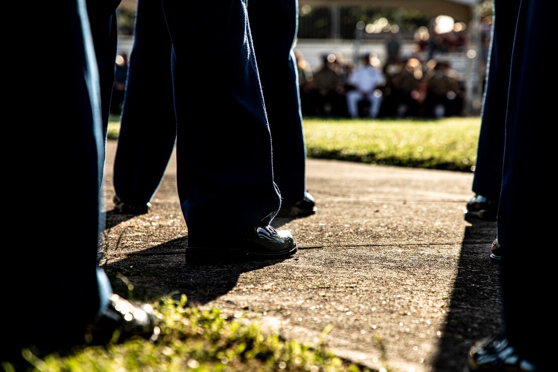 U.S. Marines honor those who gave their lives aboard U.S. Naval Air Station, Kaneohe Bay on Dec. 7, 1941, during the annual Klipper Ceremony, held at Marine Corps Base Hawaii, Dec. 7, 2019. The Klipper Memorial was dedicated in 1981 to honor the 17 U.S. Navy Sailors and two civilian contractors who died during the attack on Naval Air Station Kaneohe Bay on Dec. 7, 1941.