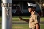A U.S. Marine rings a bell for those who gave their lives on Dec. 7, 1941, during the Annual Klipper Ceremony held at Marine Corps Base Hawaii, Dec. 7, 2019. The Klipper Memorial was dedicated in 1981 to honor the 17 U.S. Navy Sailors and two civilian contractors who died during the attack on Naval Air Station Kaneohe Bay on Dec. 7, 1941.