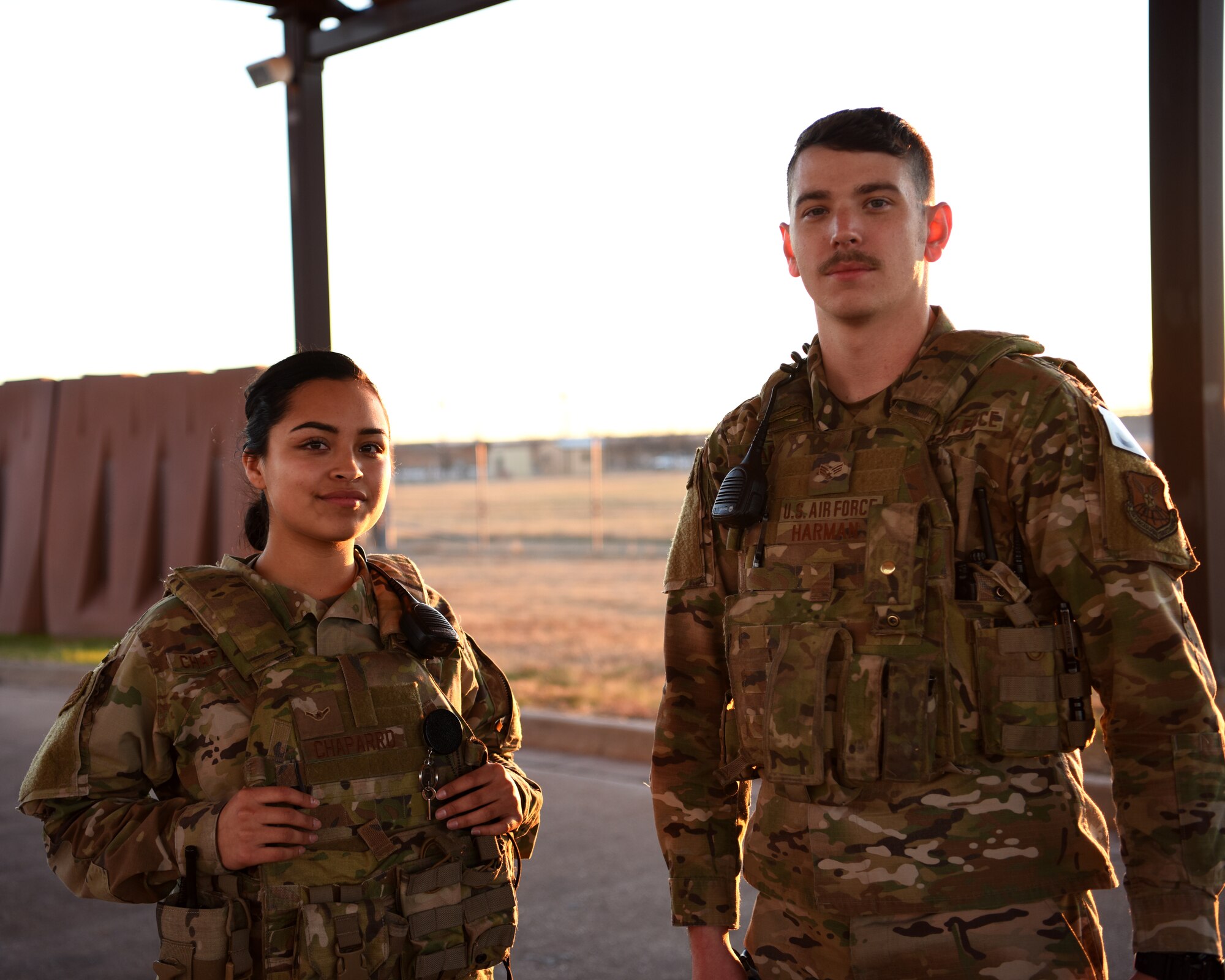 Security Forces Airmen pose for portrait at Tye Gate