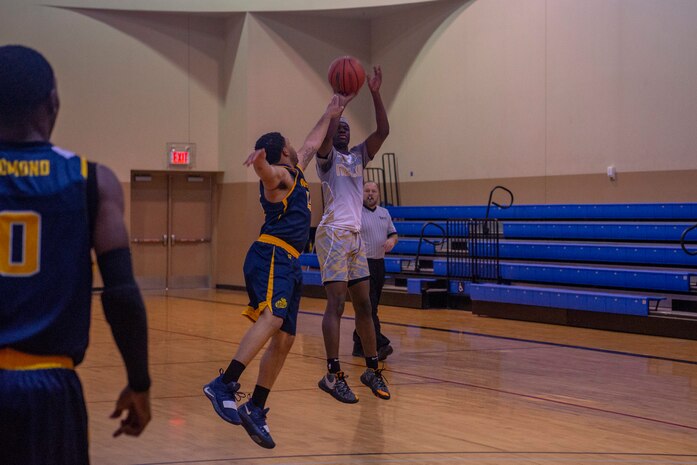 Nellis Lightning prepares to shoot the basketball