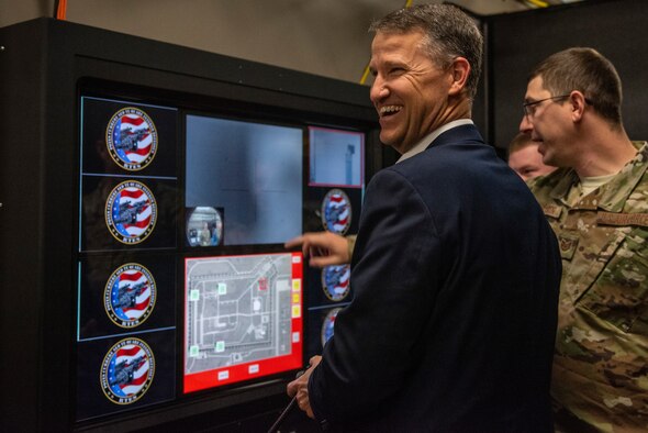 Marion visited the base as part of a familiarization tour of Air Force Global Strike Command bases.