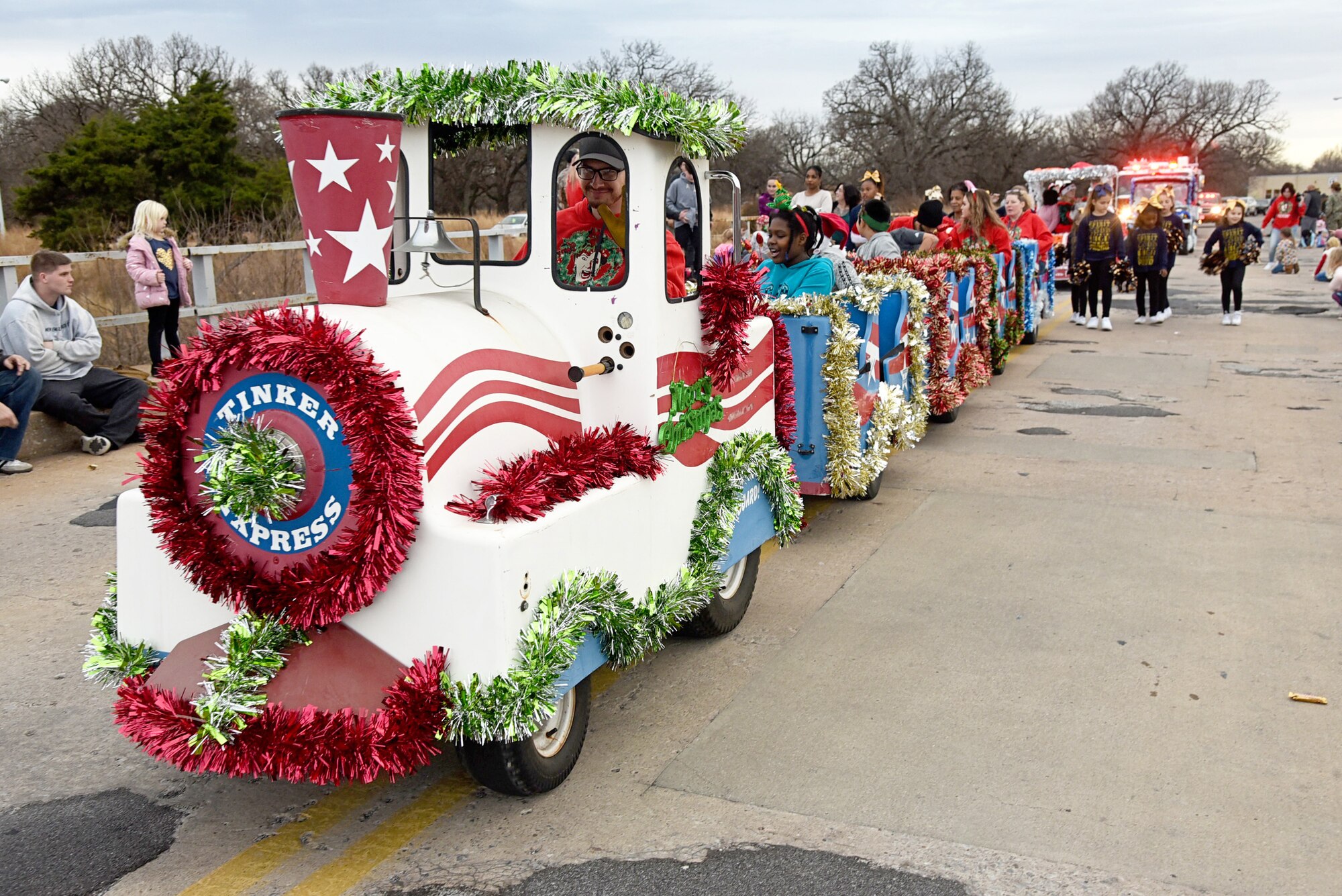 An image from the Tinker holiday parade.