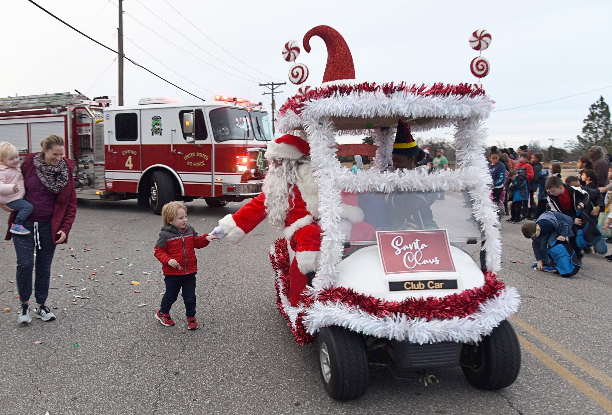 An image from the Tinker holiday parade.