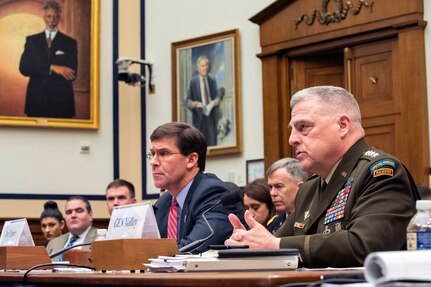 Army Gen. Mark A. Milley, chairman of the Joint Chiefs of Staff, on Capitol Hill during a House Armed Service Committee hearing on Syria and Middle East policy, Washington D.C., Dec. 11, 2019.