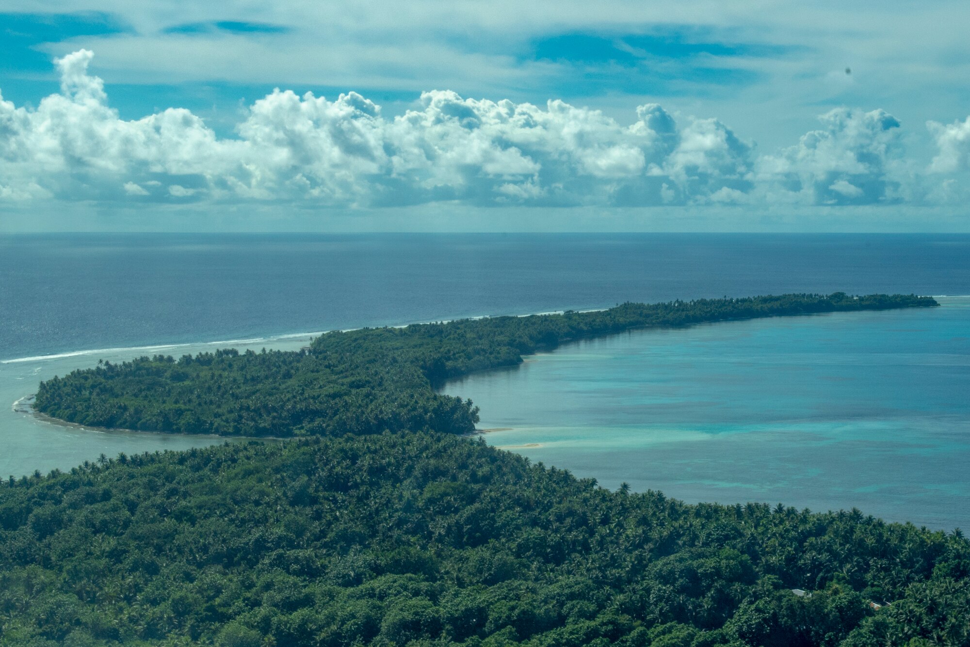 The tail end of Woleai, an atoll