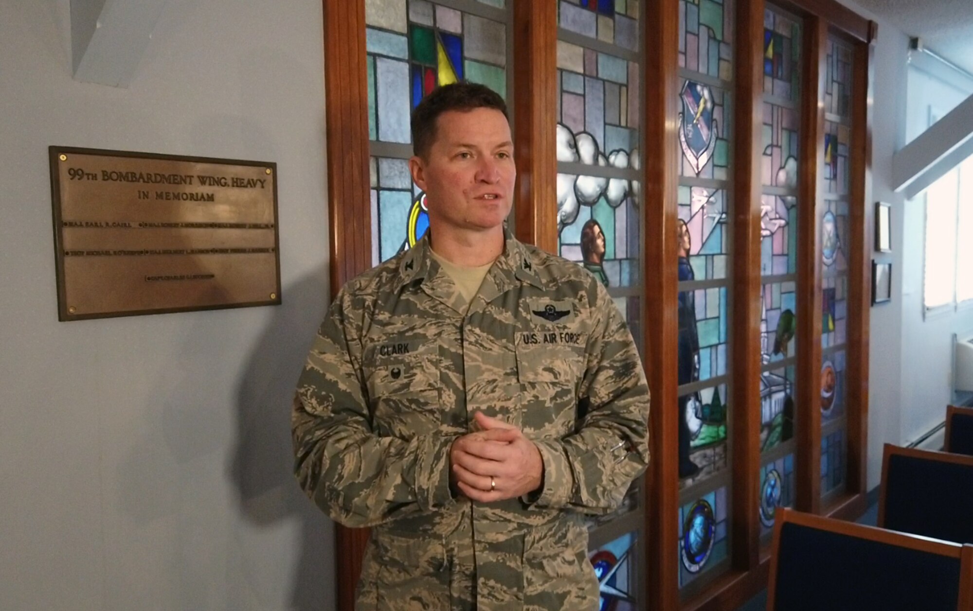 Rededication of B-52 crash Memorial Plaque at Westover Chapel
