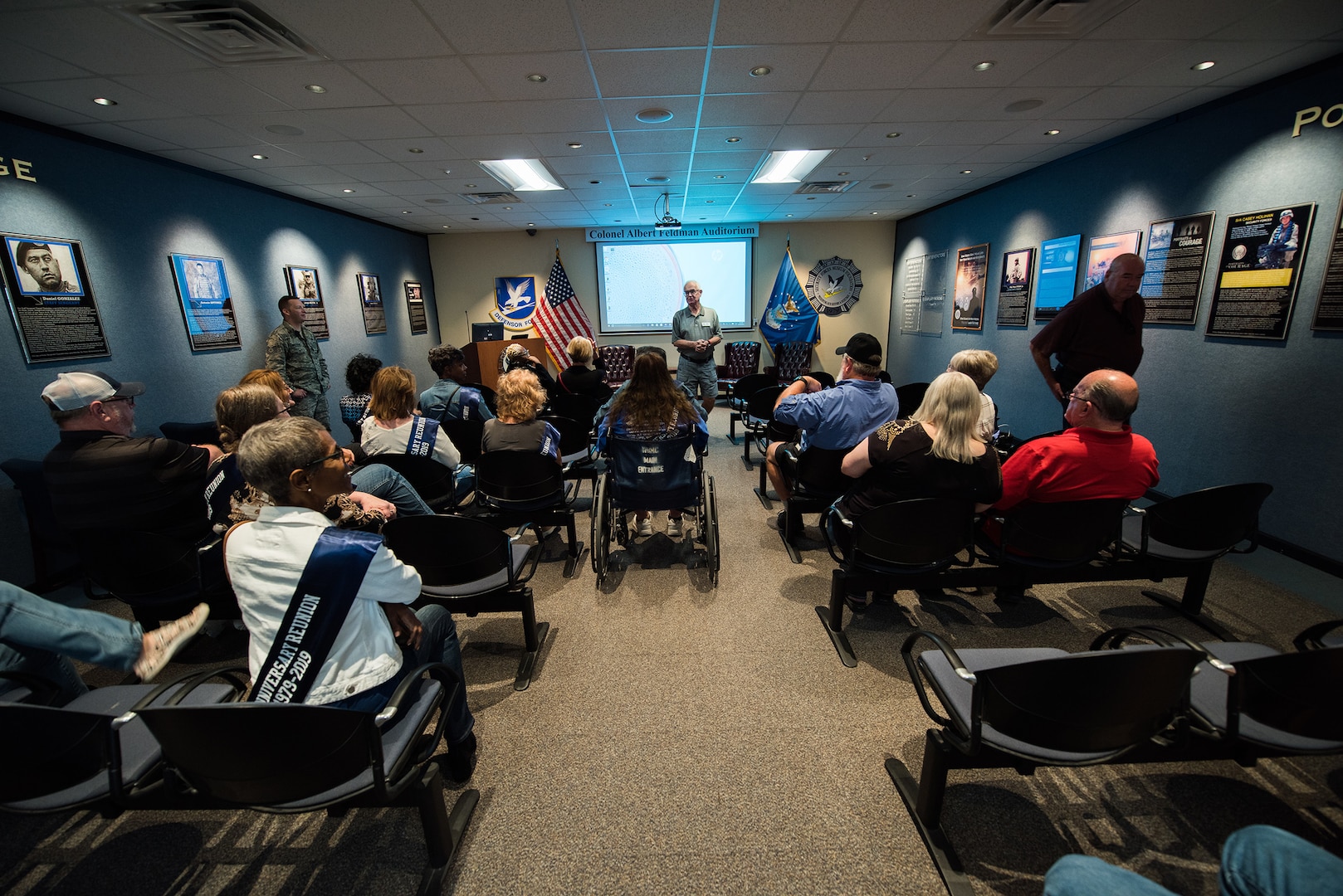 The women of flight W039, 3707th Squadron, of 1979, tour the Security Forces Museum Foundation, Oct. 18, 2019, at Joint Base San Antonio-Lackland, Texas.