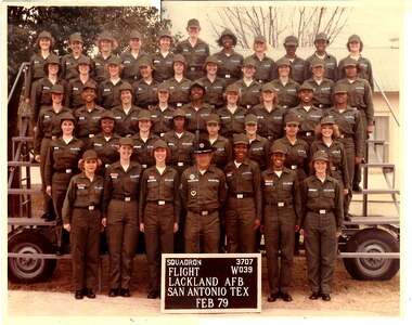 Group photo of flight 3707th Squadron, flight W09, 1979