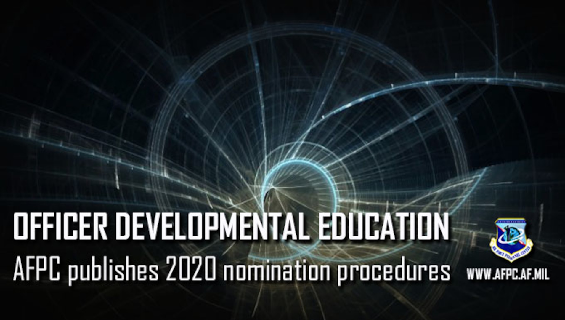 Graphic with news lead information for Air Force 2020 officer developmental education procedures