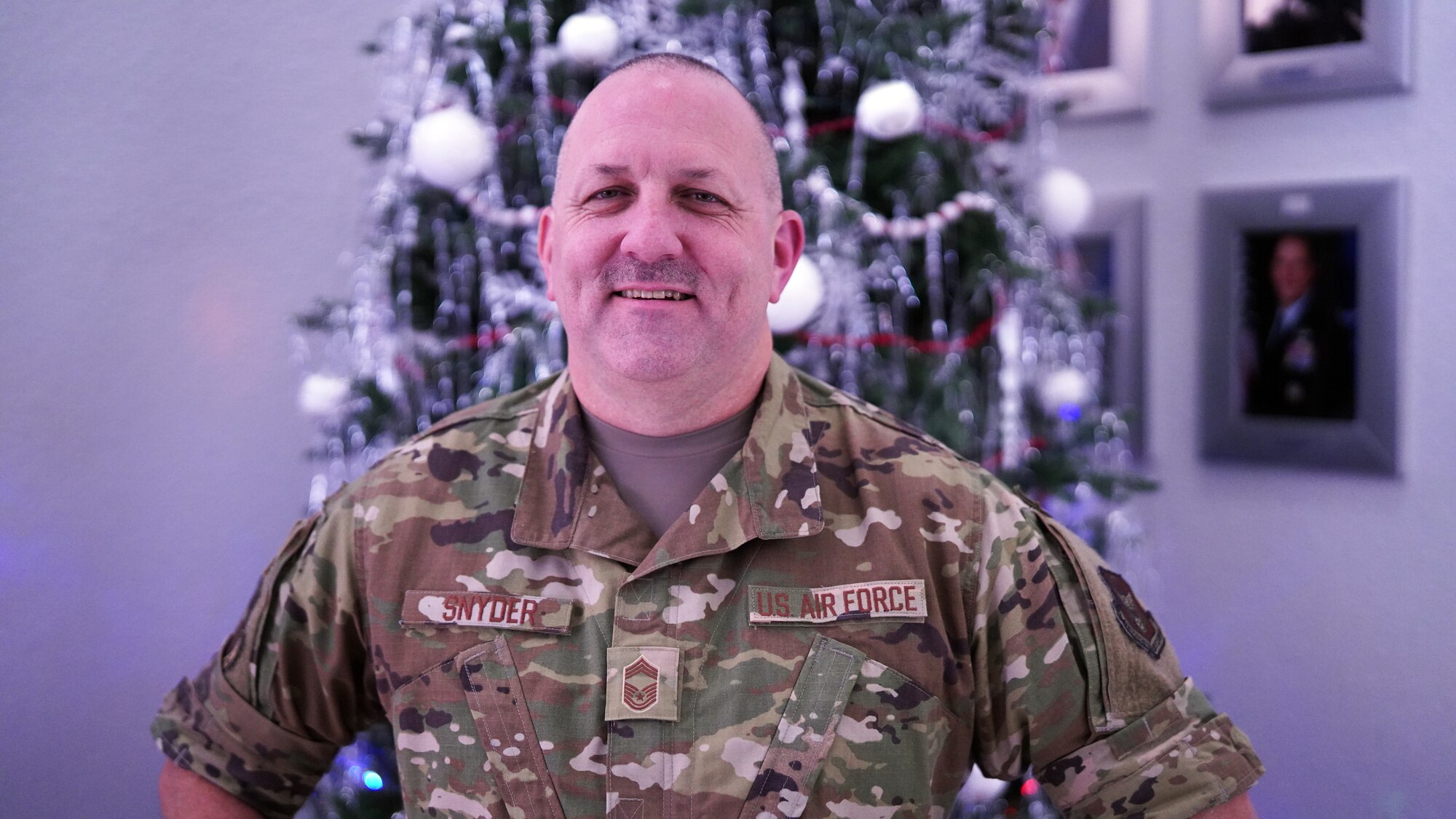 Chief Master Sgt. Monte Snyder, 403rd Wing performance process manager, poses for a photo Dec. 5, at Keesler Air Force Base, Miss. Snyder is also a master resilience trainer for the wing and encourages everyone to have a G.R.E.A.T holiday season. (U.S. Air Force photo by Tech. Sgt. Christopher Carranza)
