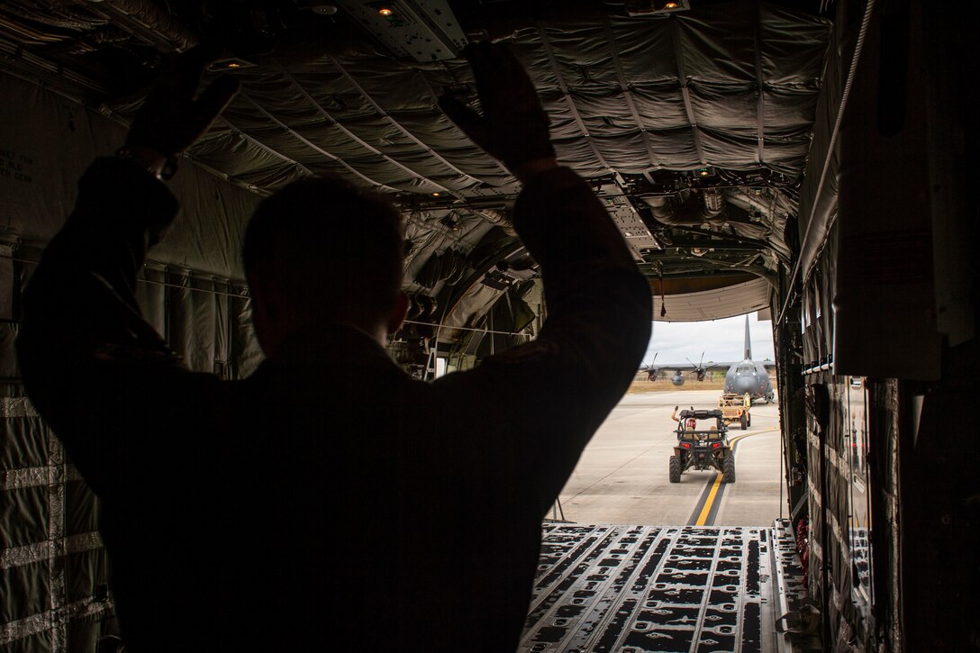 Photo of Airmen performing an exfiltration demonstration during a 71st RQS tour