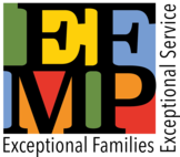 Illustration of the letters EFMP, which stand for Exceptional Family Member Program.