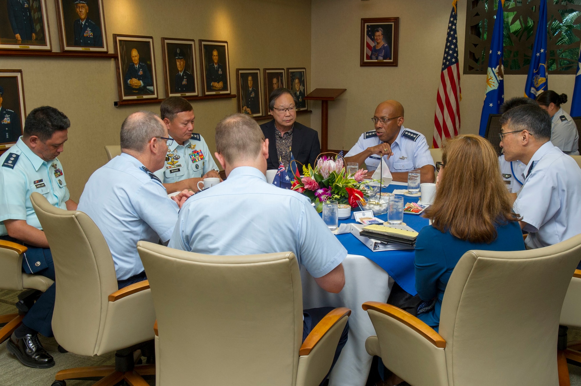 Gen. CQ Brown, Jr., Pacific Air Forces commander, speaks during a multilateral engagement with air chiefs from the Philippines, Japan and Republic of Korea during the Pacific Air Chiefs Symposium at Joint Base Pearl Harbor-Hickam, Hawaii, Dec. 3, 2019.