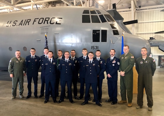 Nine Airmen graduate from the Basic Flight Engineer Course at the 344th Training Squadron, Career Enlisted Aviator Center of Excellence, as the first-ever class comprised completely of non-prior service students at Joint Base San Antonio-Lackland, Texas, 13 Dec. These new aviators will go on to man crew position on aircraft responsible for monitoring and controlling aircraft systems, computing aircraft performance, calculating weight and balance and cross checking pilot actions.