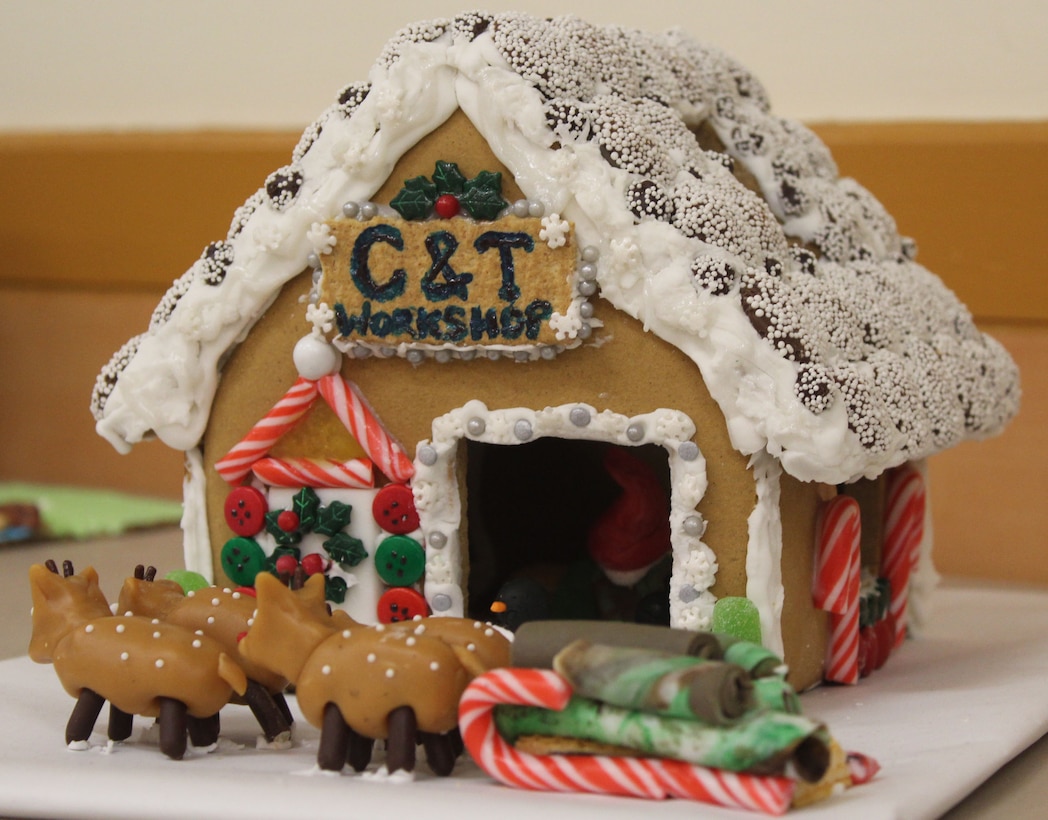 Photo of a gingerbread house that placed in the top three of the 2019 Naval Support Activity Philadelphia Morale, Welfare and Recreation's annual competition. This year, DLA Troop Support won the top three places.