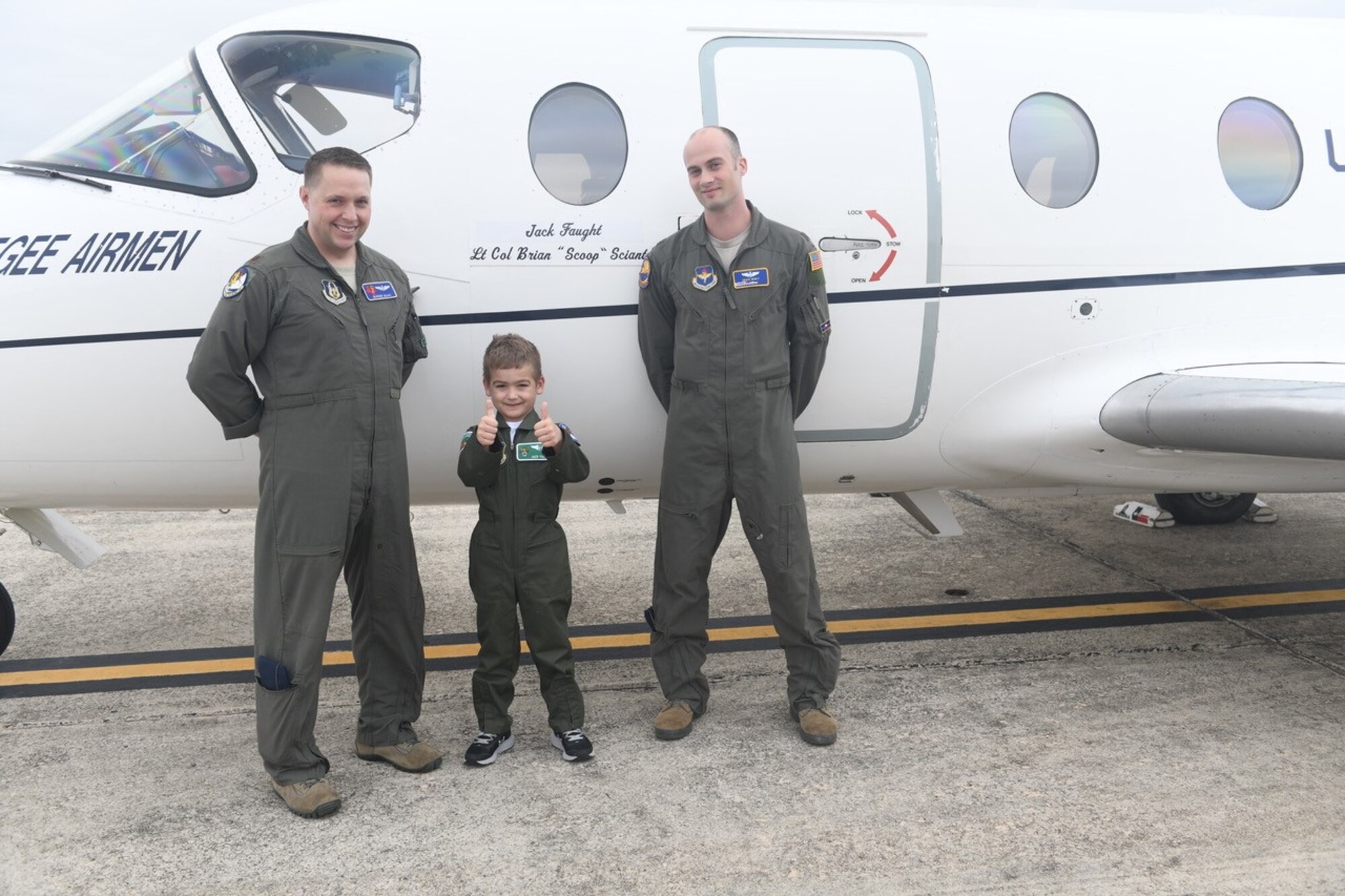 Jack Faught participated in Joint Base San Antonio’s Pilot for a Day program Dec. 12, 2019 at JBSA-Randolph. The Pilot for a Day program supports children with lifelong disabilities, providing them a once-in-a-lifetime experience in the life of a U.S. Air Force pilot by accompanying them through various units on base packed with personalized pilot experiences.