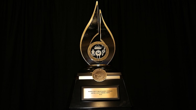 Marine Depot Maintenance Command received the Robert T. Mason Award for Depot Maintenance Excellence during the 2019 Secretary of Defense Maintenance Award banquet and ceremony on Dec. 10, in Spokane, Washington.