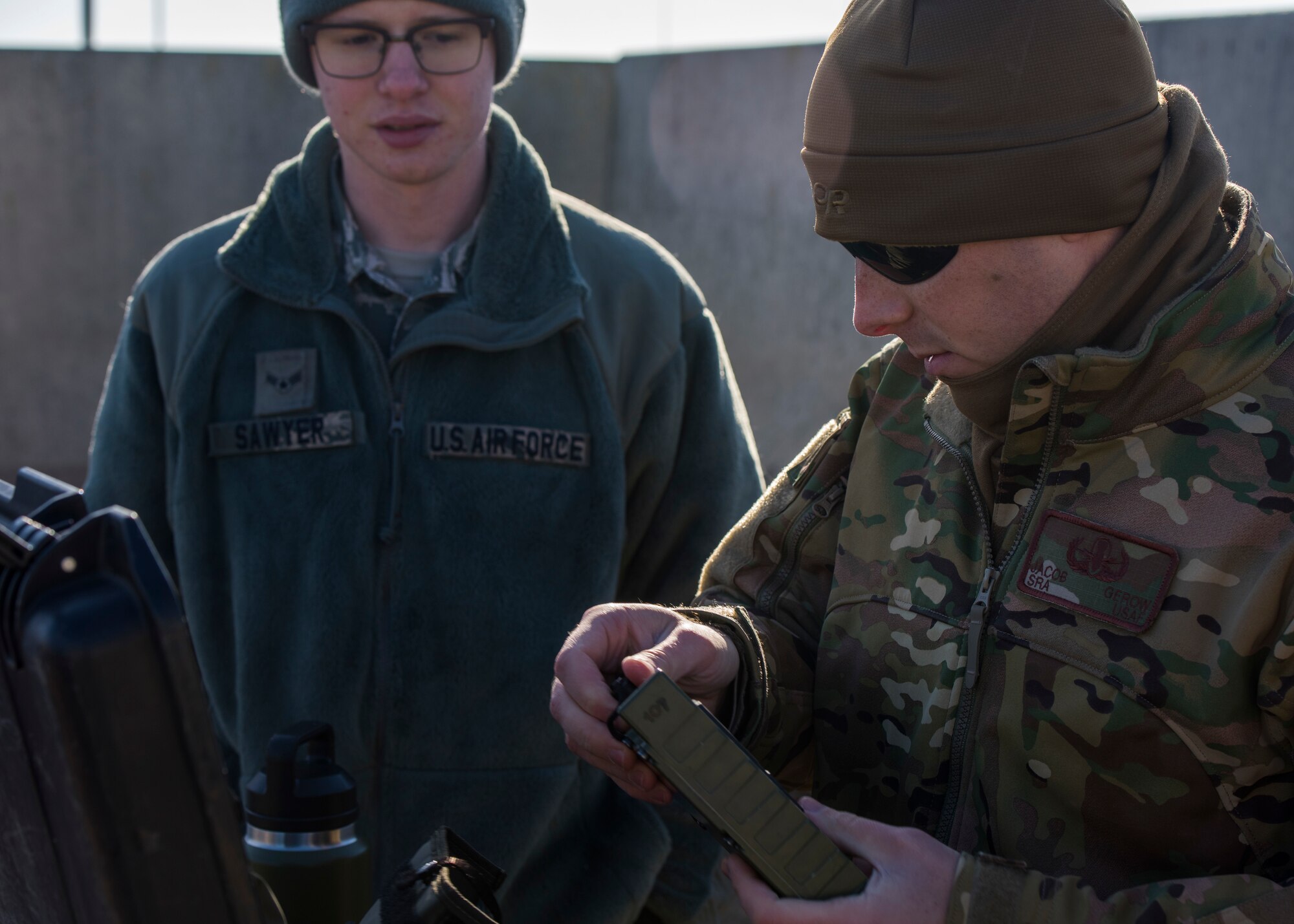 Gerow shows how to operate a wireless detonator.