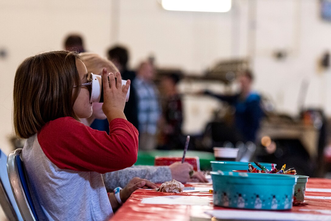 A photo of a participant drinking hot cocoa.