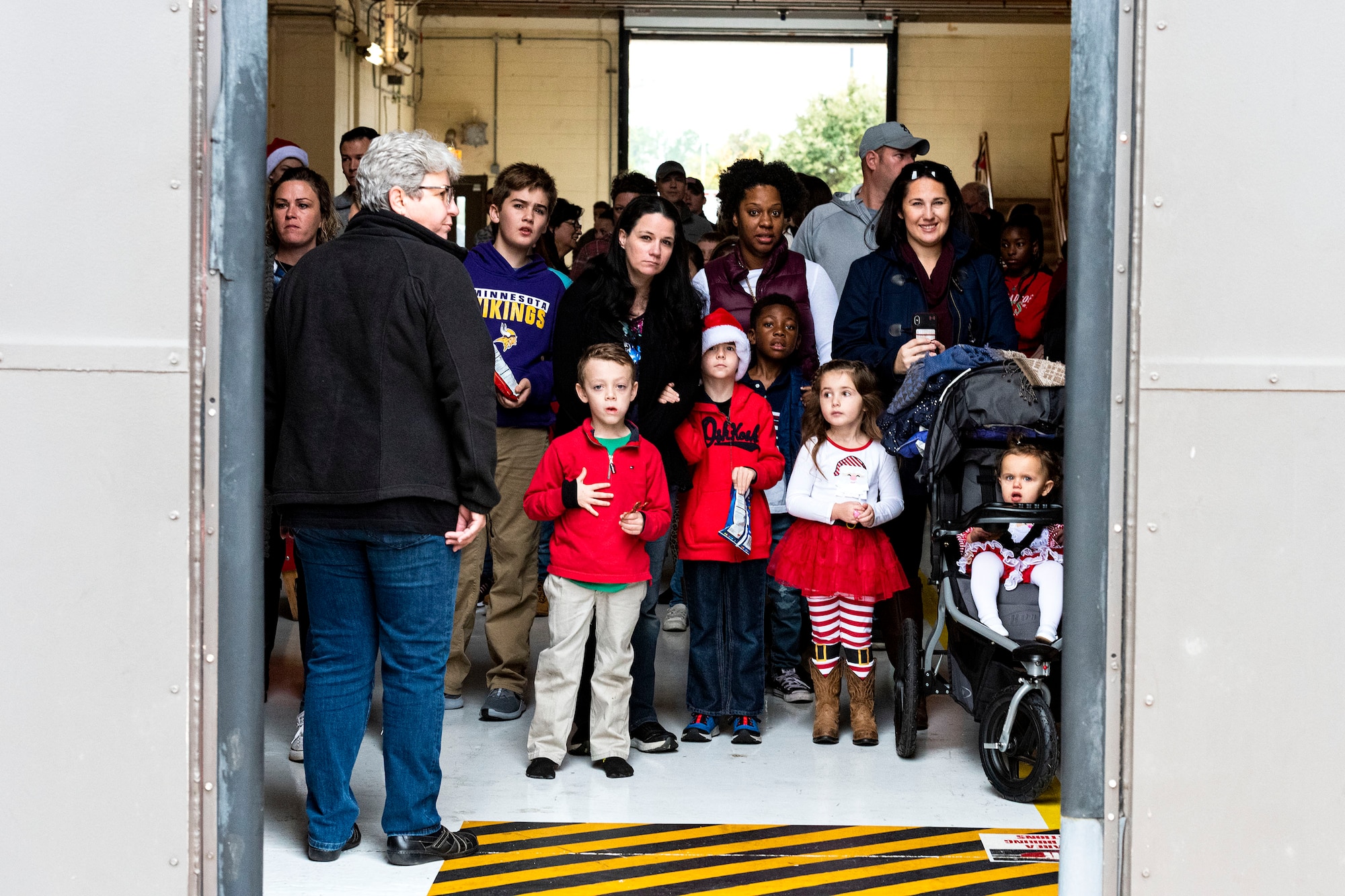 A photo of participants preparing to meet Santa.