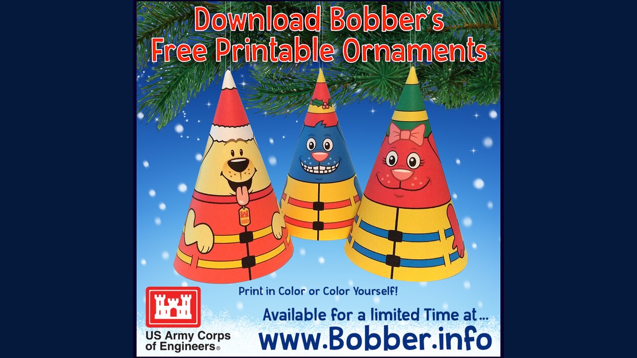 Looking for a fun, family friendly activity while decorating for the holidays? Create some easy-to-make Bobber the Water Safety Dog ornaments! Available now, but only for a limited time, at www.bobber.info