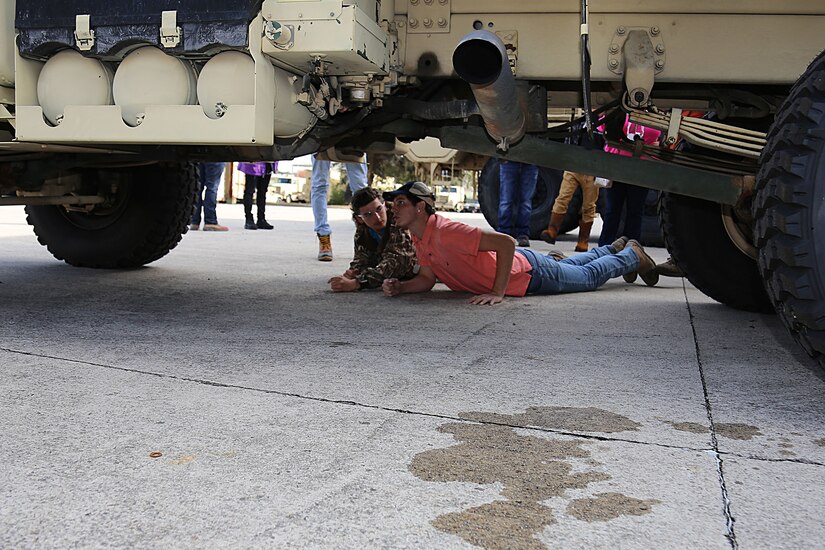 Dorchester students visit Army Reserve maintenance facility