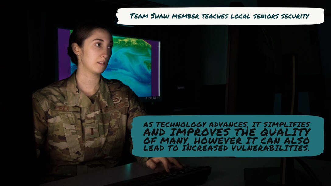 Photo of Airman looking at computer screen