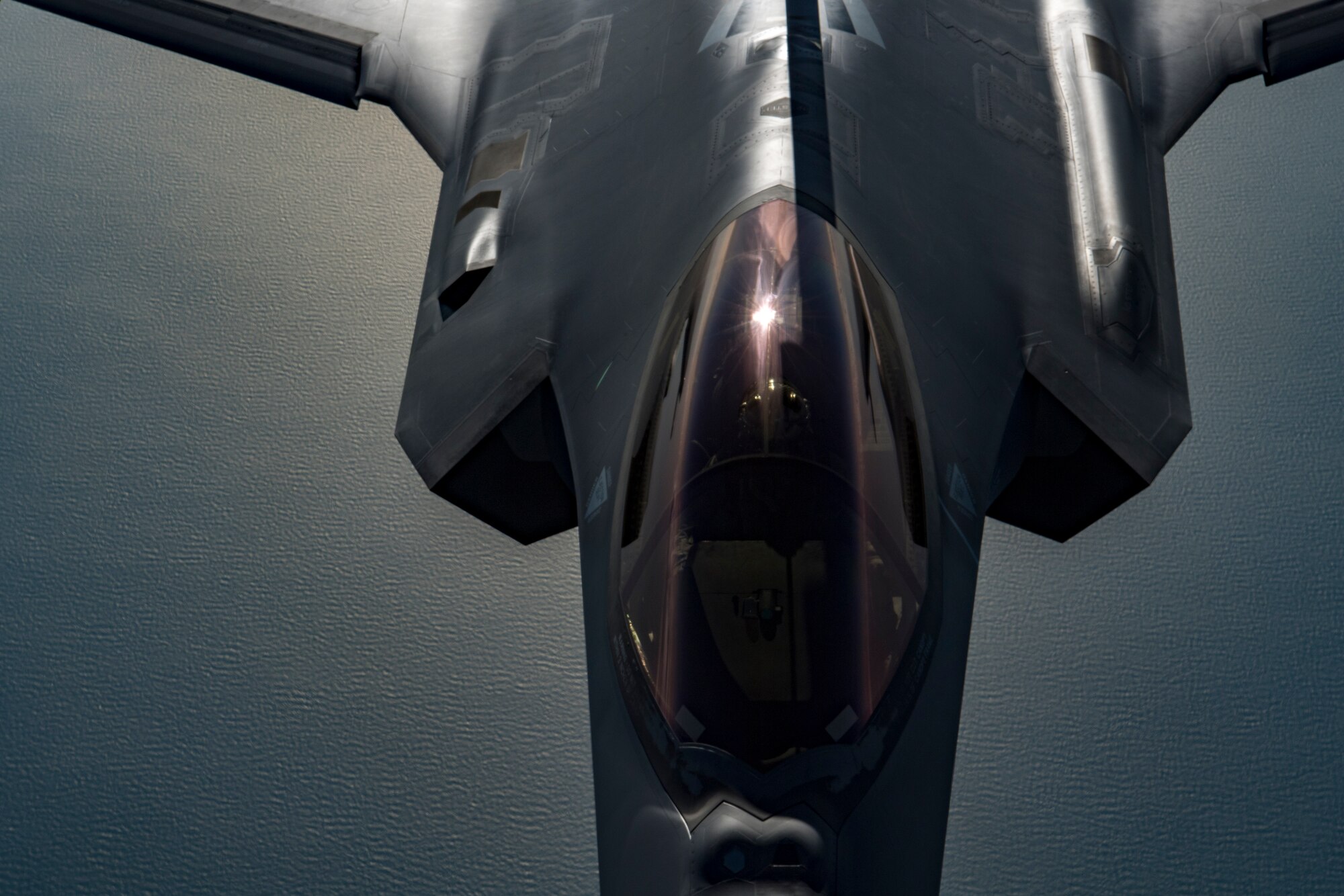 A U.S. Air Force F-35A Lightning II assigned to the 34th Expeditionary Fighter Squadron flies above the Arabian Gulf, Dec. 3, 2019.