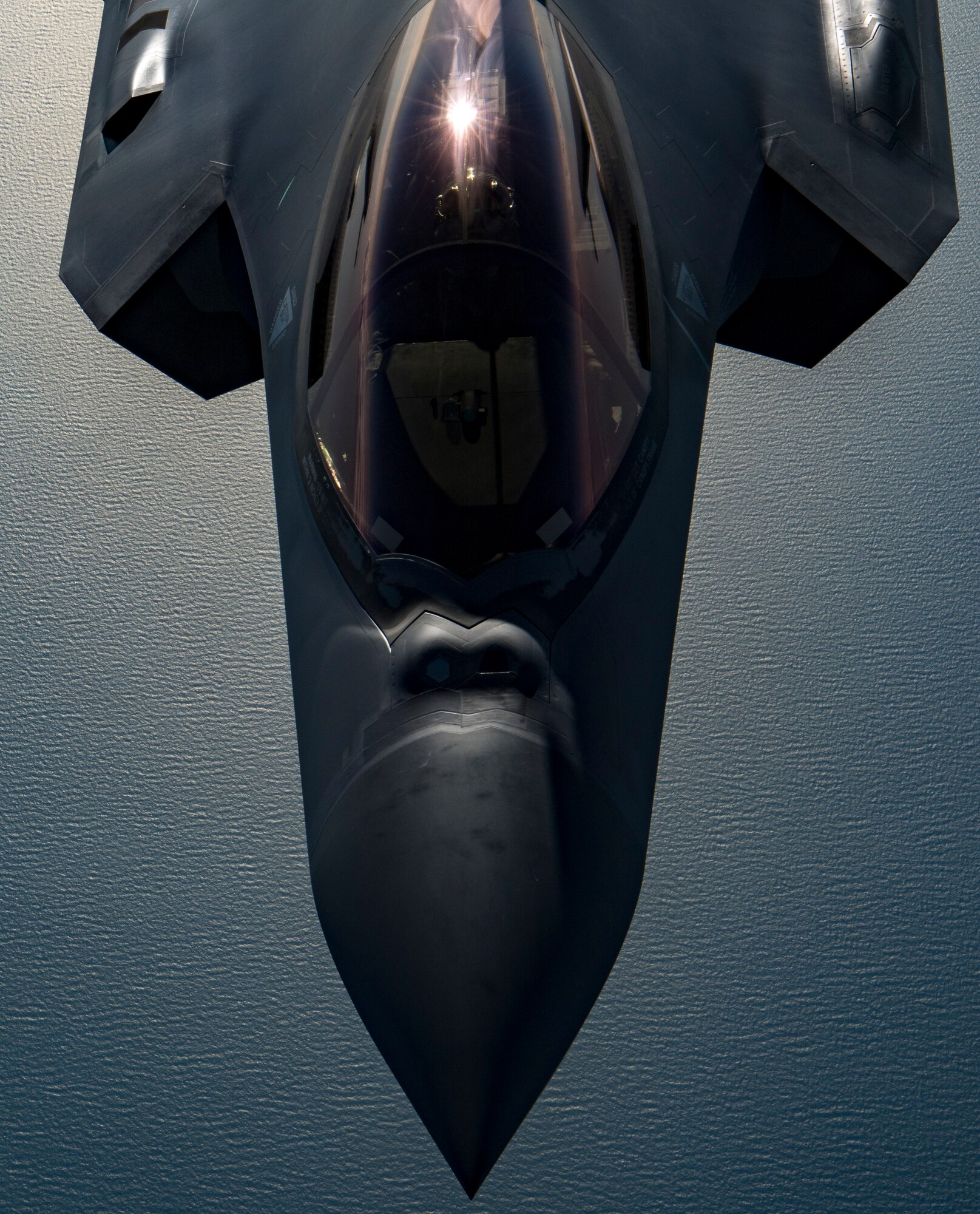 A U.S. Air Force F-35A Lightning II assigned to the 34th Expeditionary Fighter Squadron flies above the Arabian Gulf, Dec. 3, 2019. T