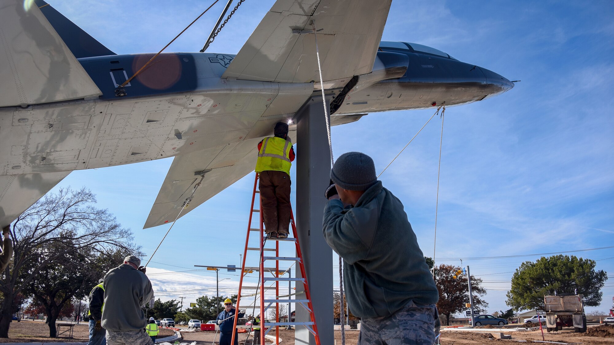 T-38 Talon static display installed at Sheppard AFB Main Gate