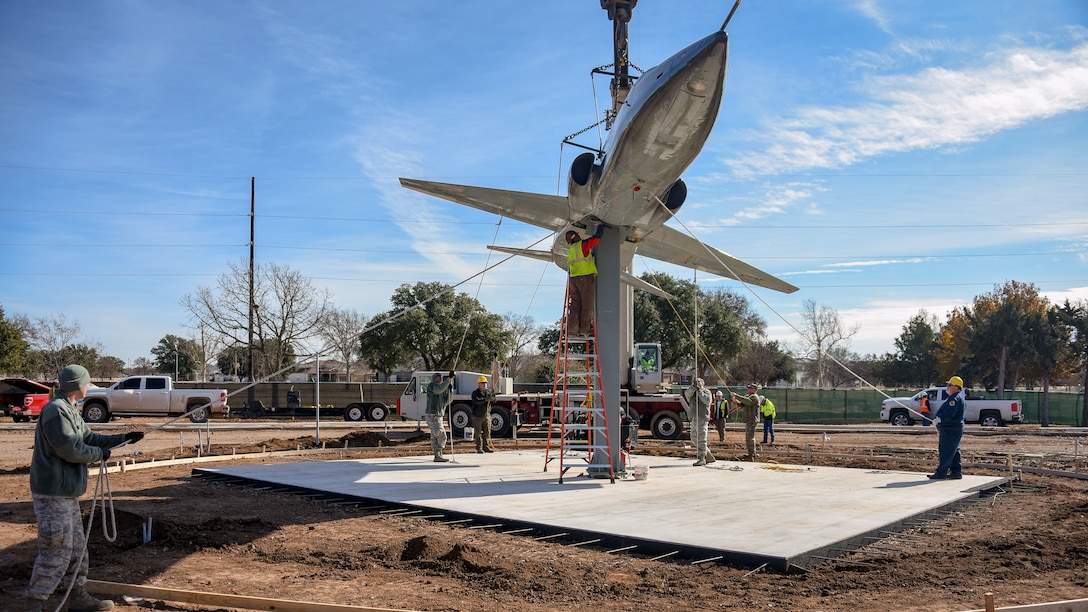 T-38 Talon static display installed at Sheppard AFB Main Gate