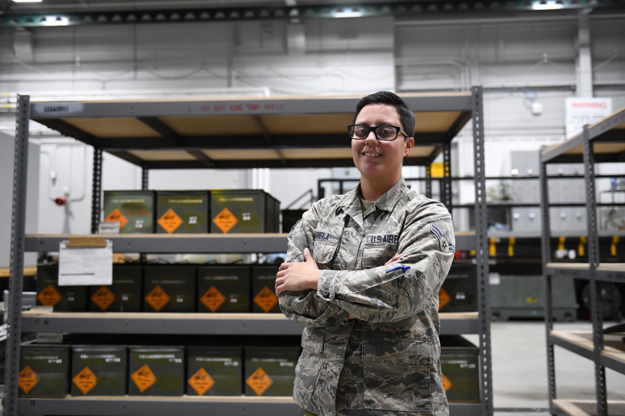 Airman 1st Class Marissa Barela is a munitions system technician in the 419th Munitions Flight
