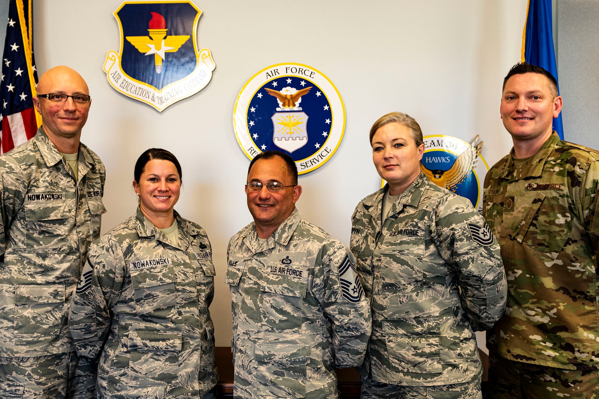 A photo of Airmen assigned to the 336th Recruiting Squadron posing for a photo.