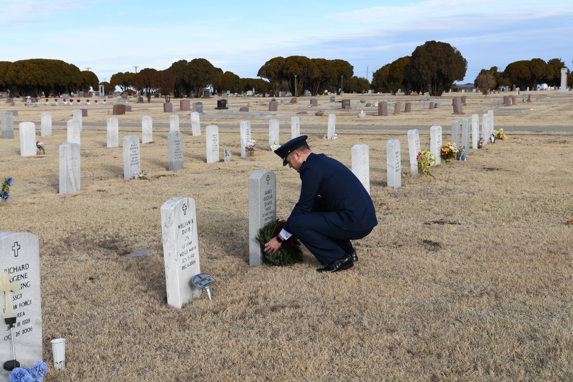 Wreaths Across America ceremony at the Altus City Cemetery.