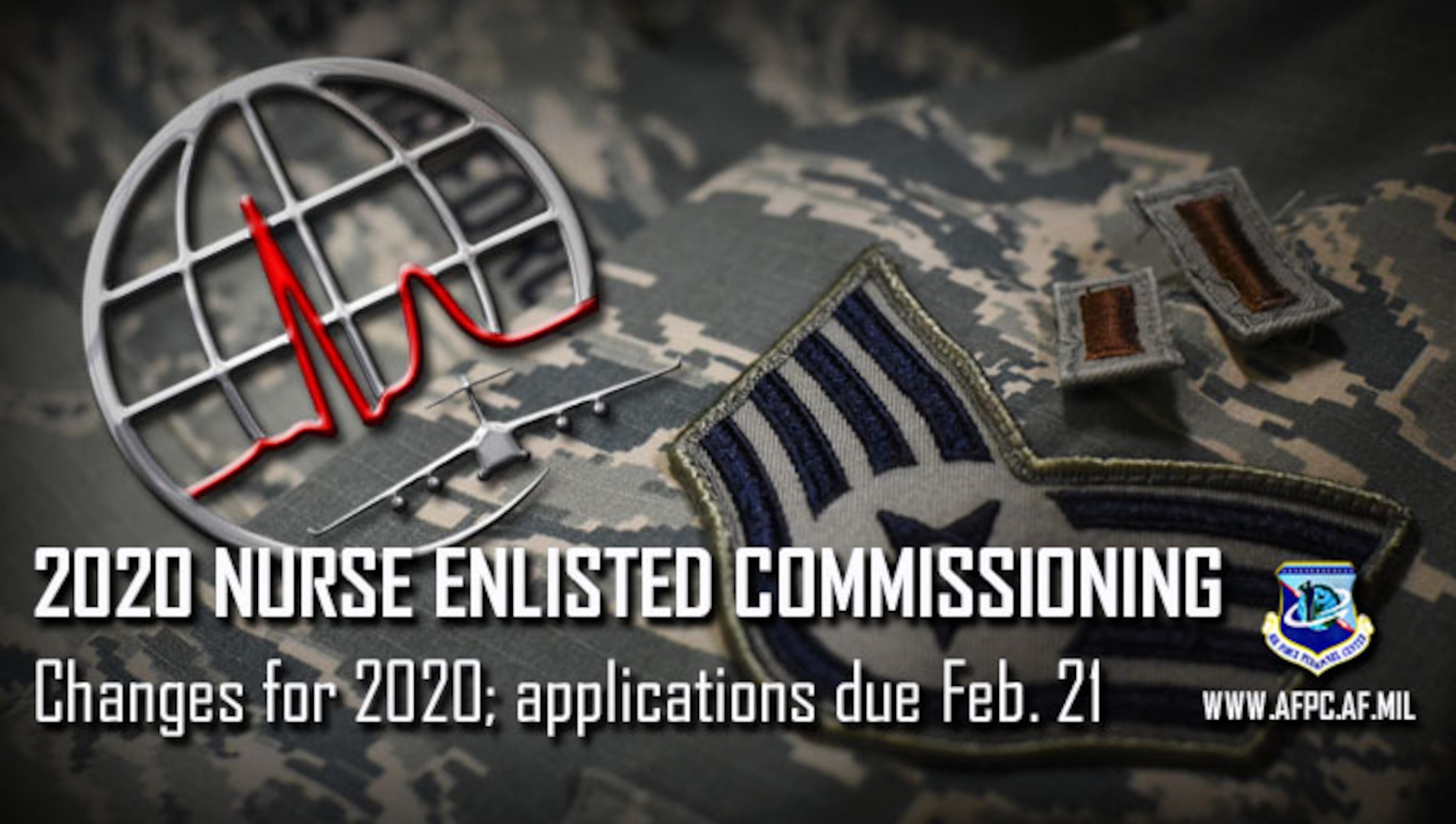 Graphic depicting the news release on the Academic Year 2020 Nurse Enlisted Commissioning Program requirements