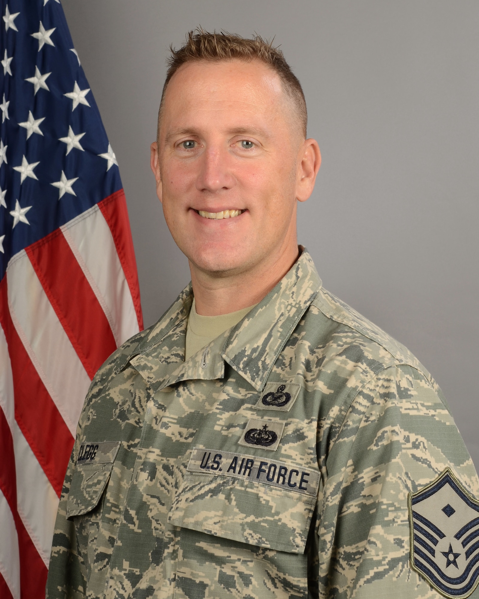 Portrait of U.S. Air Force Master Sgt. Carl Clegg, first sergeant for the 169th Mission Support Group at McEntire Joint National Guard Base, South Carolina, October 6, 2019.