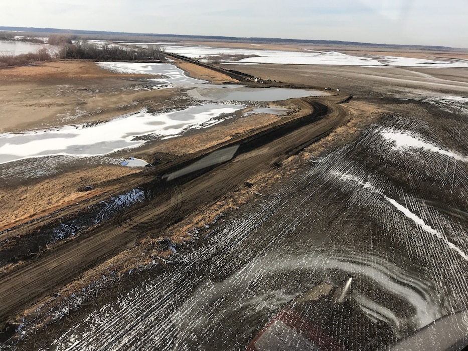 L-575 outlet breach "E" closure on Dec. 19, 2019 located on the downstream end of the levee system in northwest Missouri