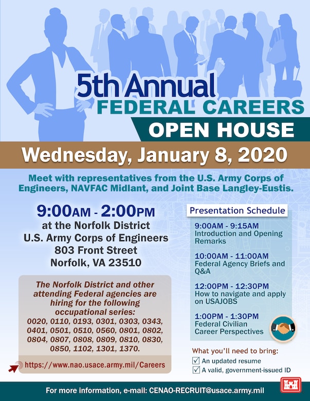 Annual Careers Fair taking place on Jan 8 at the Norfolk District headquarters in Norfolk, Virginia.