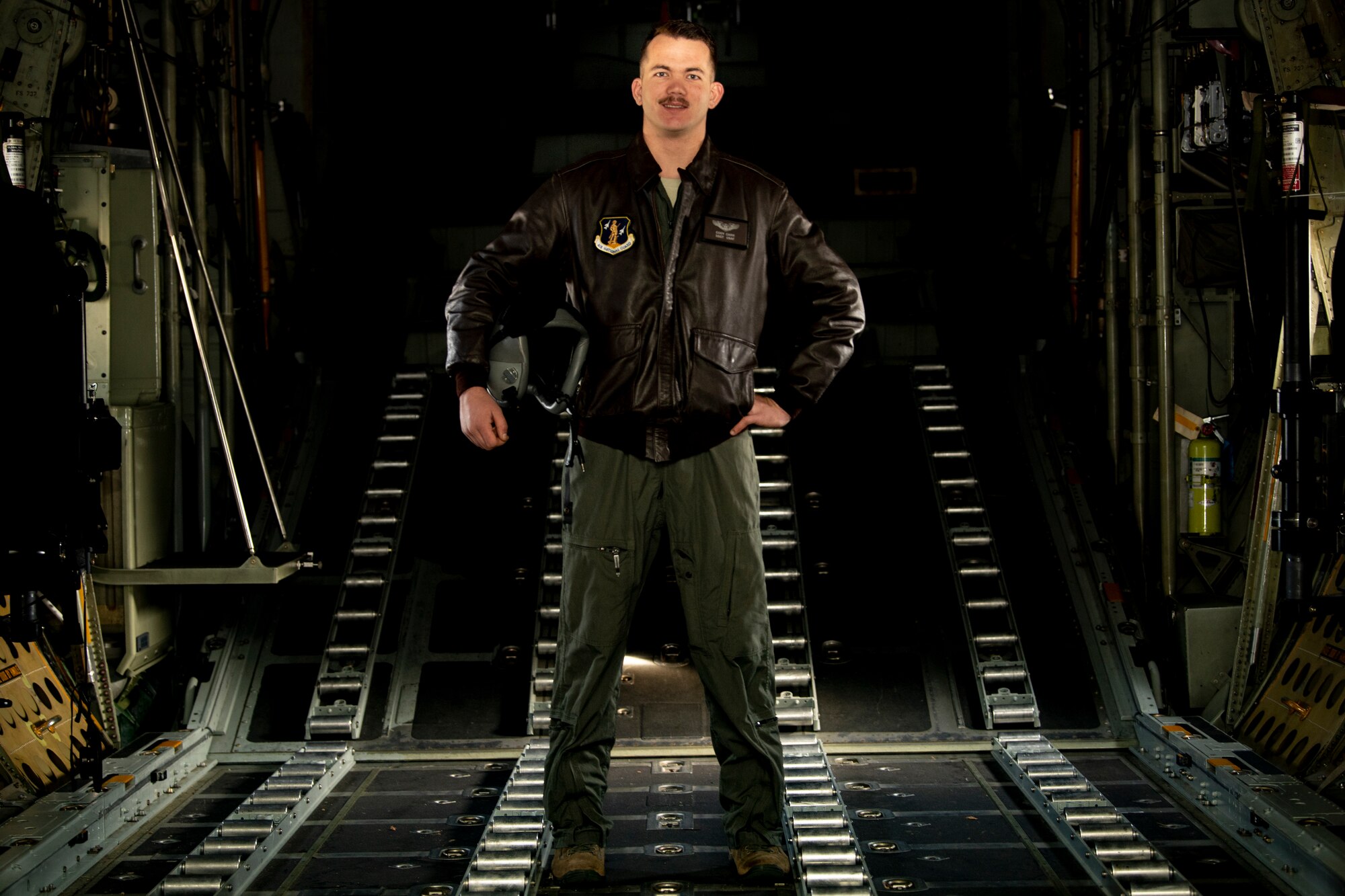 Staff Sgt. Cody Carr, a Loadmaster Instructor assigned to the 130th Aerial Squadron, poses for a portrait in a C-130 Hercules on December 8, 2019 at McLaughlin Air National Guard Base, Charleston, W.Va. Carr was selected by his commander as the monthly "Charlie West Spotlight". (U.S. Air National Guard Photo by Senior Airman Caleb Vance)
