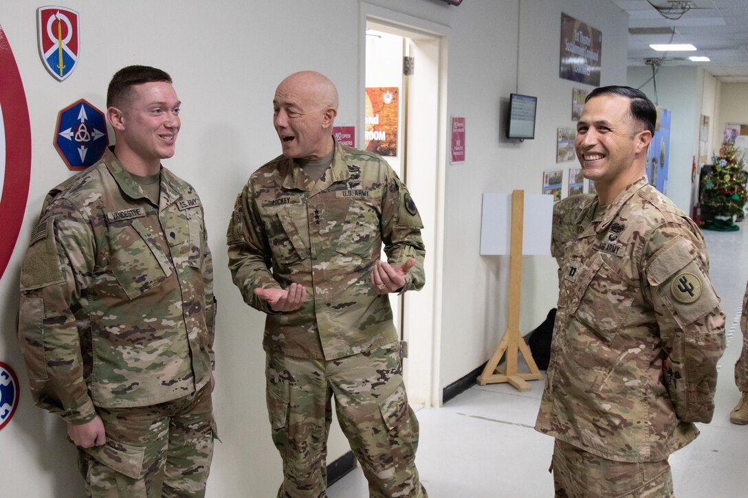 Lt. Gen. Charles D. Luckey tours the operating room of 349th Combat Support Hospital