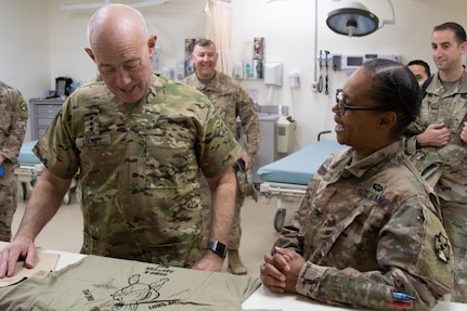 Lt. Gen. Charles D. Luckey tours the operating room of 349th Combat Support Hospital