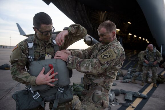 Paratroopers conduct airborne operation