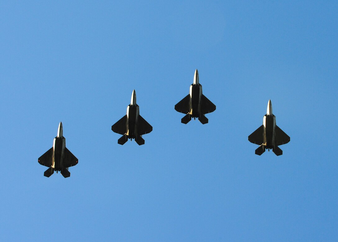 F-22 Raptors soar overhead