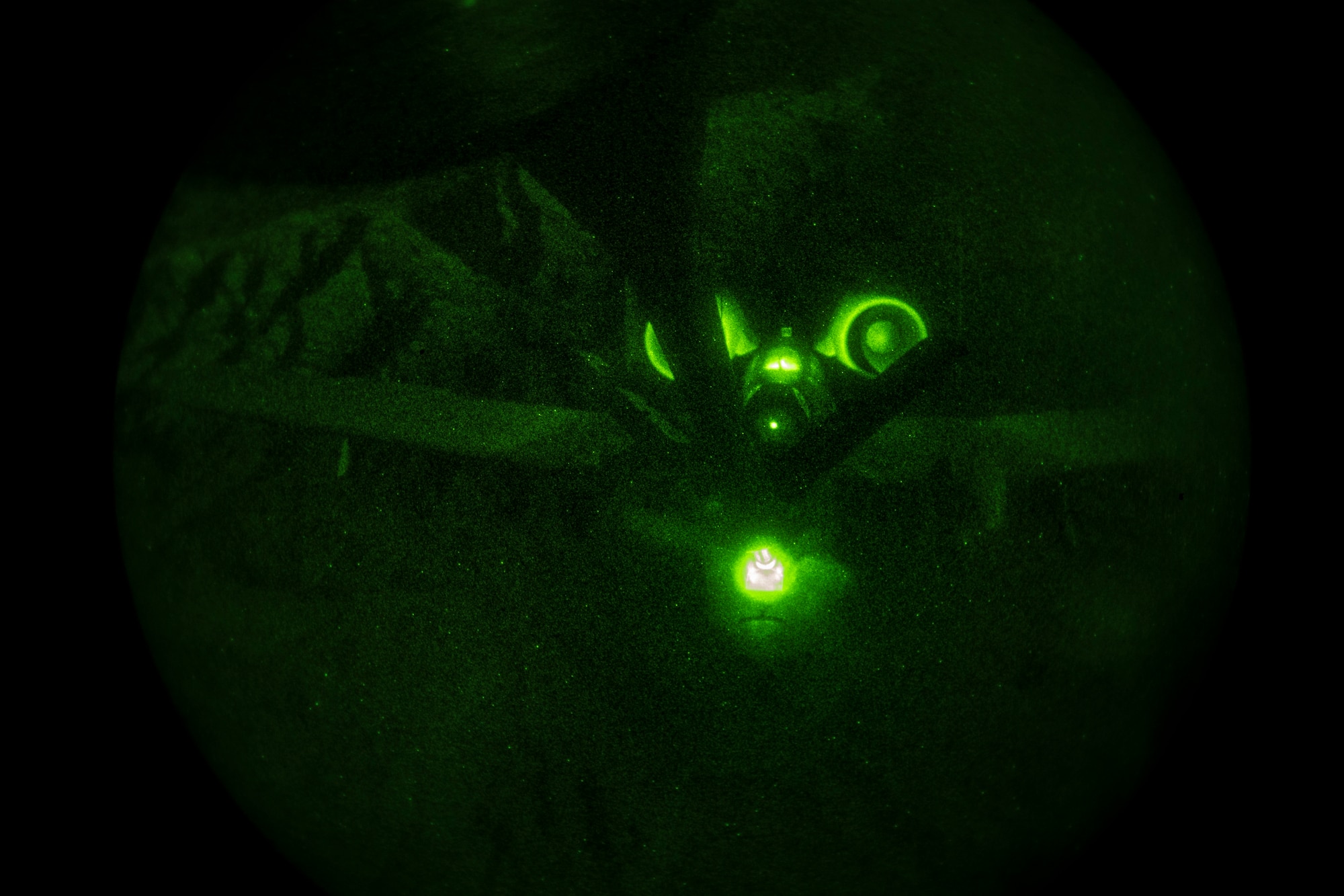 A U.S. Air Force A-10 Thunderbolt II approaches a U.S. Air Force KC-135 Stratotanker assigned to the 28th Expeditionary Air Refueling Squadron to perform aerial refueling above Eastern Afghanistan, Dec. 6, 2019.
