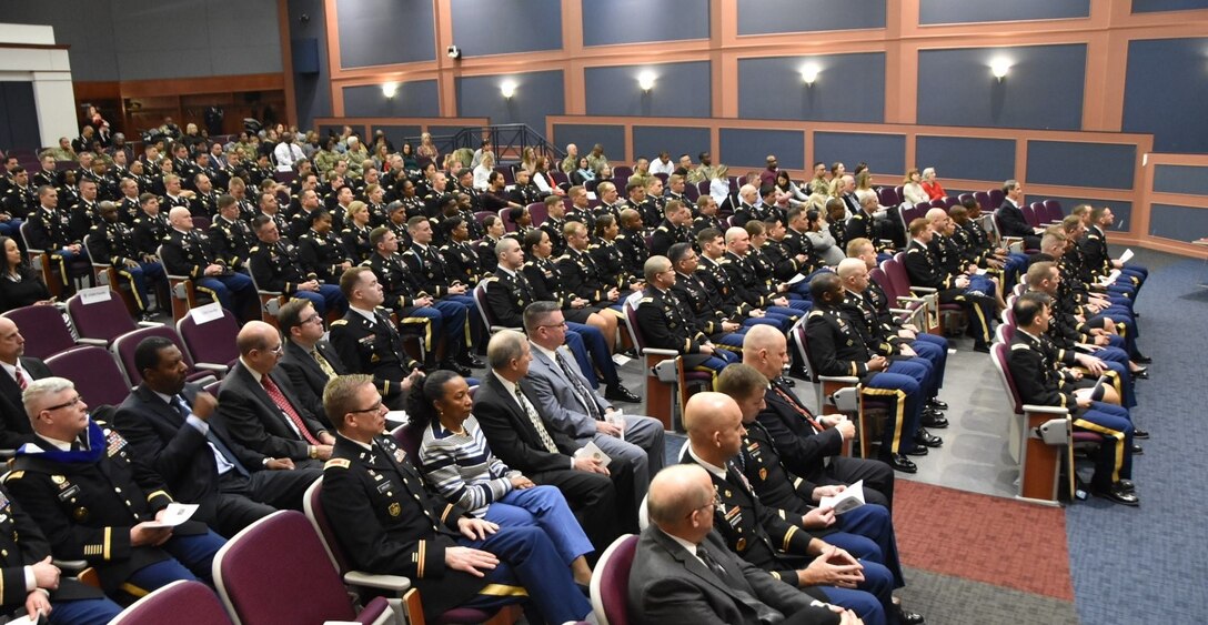 A Command and General Staff School audience is seated in an auditorium