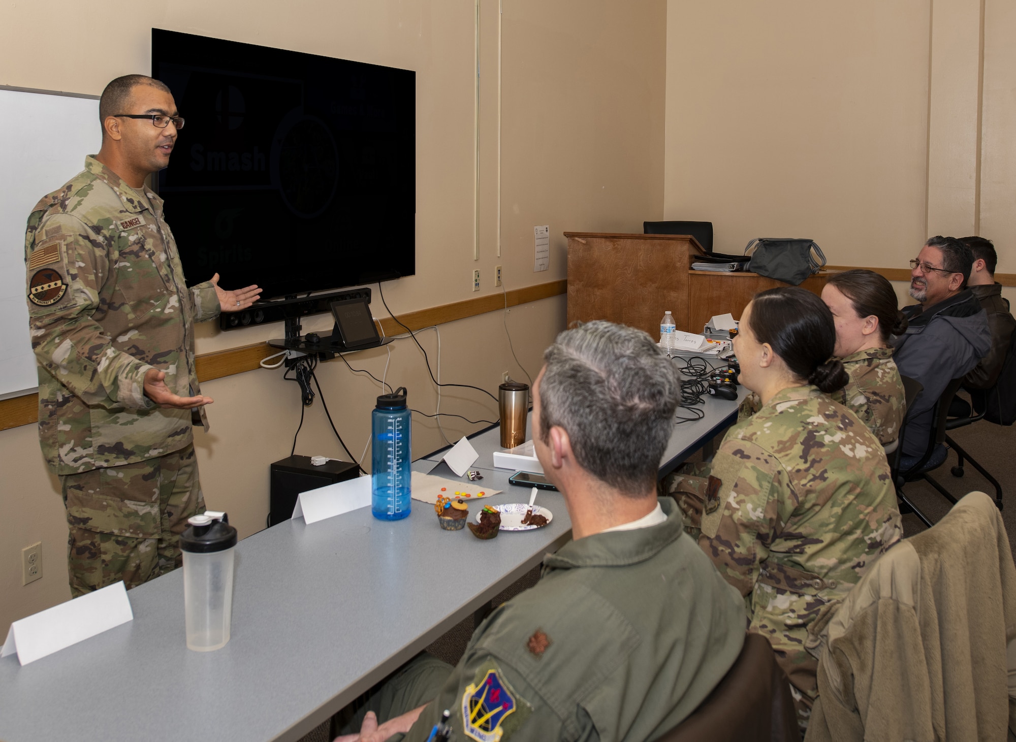 Students taking the Principles of Instruction (POI) course are tasked with presenting two 15 minute lectures and a 30 minute demonstration performance. (U.S. Air Force photo by Airman Luis A. Ruiz-Vazquez)