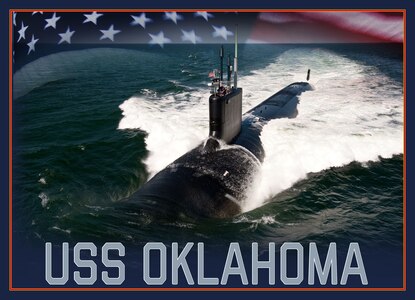 A photo illustration of the future Virginia-class attack submarine USS Oklahoma (SSN-802).
